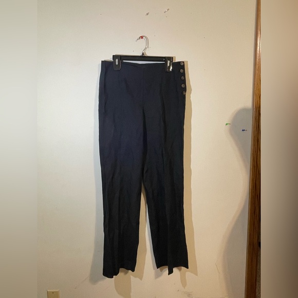 Talbots Pants - Talbots Black Linen women’s‎ size 6 pants trousers side button
